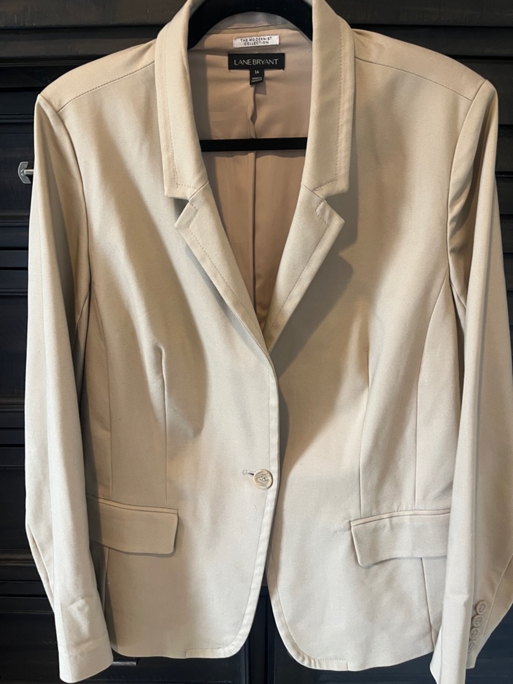 Lane Bryant Tan Single-Button Blazer